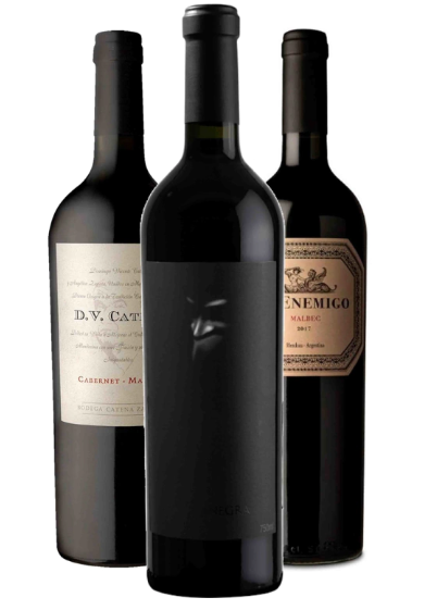 Kit 3 Vinhos Argentinos - 1 Alma Negra + 1 D.V Catena + 1 El Enemigo