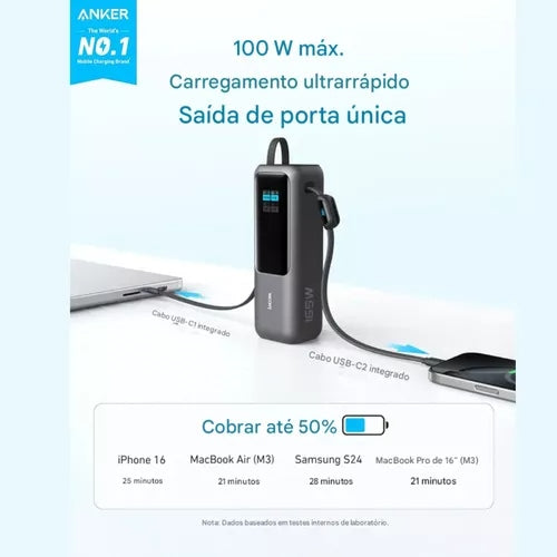 Powerbank Anker 165w 25000mah (Autorizado Para Transporte Em Avião)