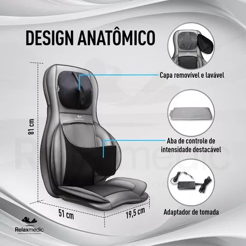 Assento Massageador Shiatsu Compressão Aquece 3d 110V/220V