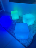 Pufe Cubo Led Rgb Recarregável (Controla a cor do Led pelo controle)