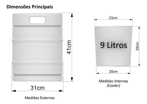 Barril Cooler | Banco | Caixa Térmica Led Rgb Recarregável