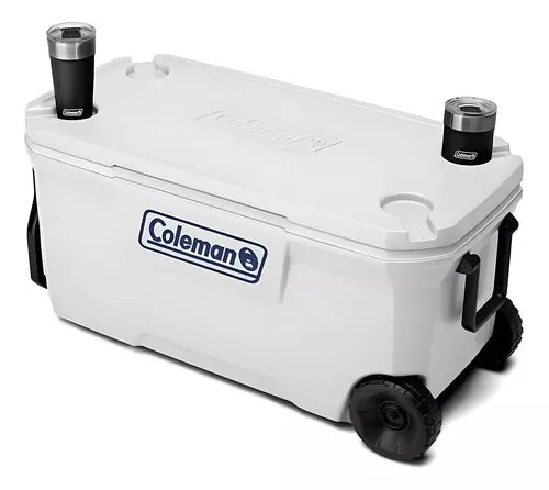 Caixa Térmica 316 Séries 100qt 94l Marine Com Rodas Coleman Cor Branco